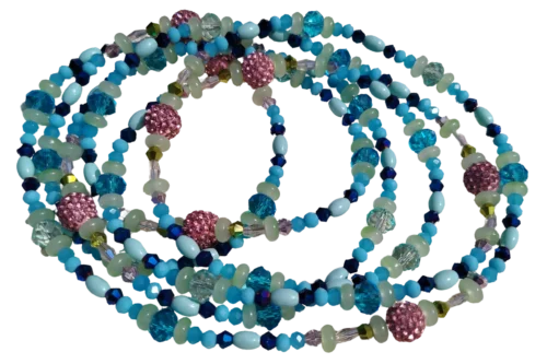 handgefertigte türkis glasperlen halskette