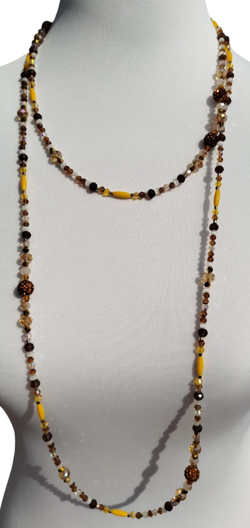 bernstein gold langkette – mit warmen herbsttönen