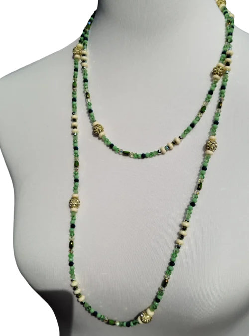dunkelgrün gold luxuskette – mit glitzerkugeln