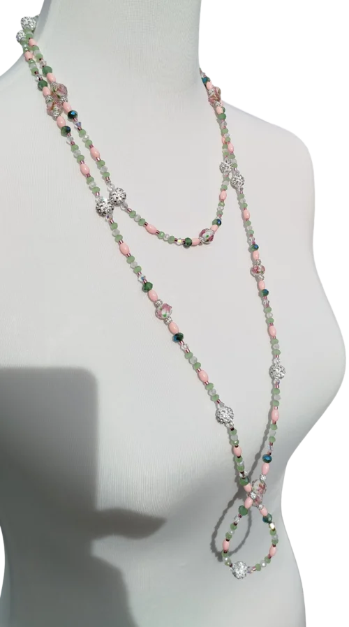 pastell rosa mint glitzerkette – lange traumkette